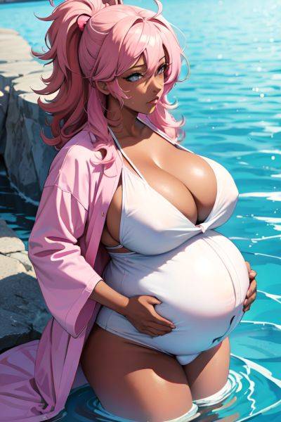 Anime Pregnant Huge Boobs 80s Age Sad Face Pink Hair Messy Hair Style Dark Skin Comic Yacht Front View Bathing Bathrobe 3678215578065652666 - AI Hentai - aihentai.co on pornsimulated.com