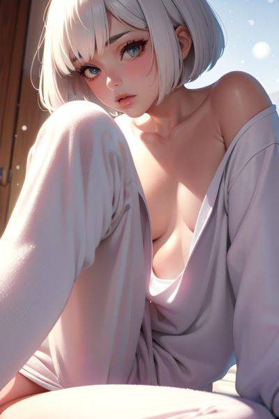 Anime Muscular Small Tits 60s Age Pouting Lips Face White Hair Bobcut Hair Style Light Skin Illustration Snow Close Up View Spreading Legs Pajamas 3678254232771748619 - AI Hentai - aihentai.co on pornsimulated.com