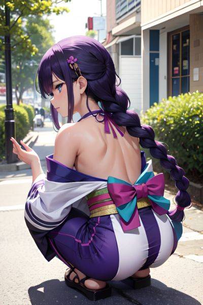 Anime Busty Small Tits 70s Age Serious Face Purple Hair Braided Hair Style Light Skin Black And White Club Back View Squatting Kimono 3678354734991181745 - AI Hentai - aihentai.co on pornsimulated.com