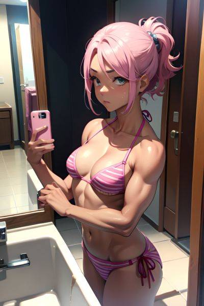 Anime Muscular Small Tits 60s Age Sad Face Pink Hair Slicked Hair Style Dark Skin Mirror Selfie Party Front View Bathing Bikini 3678578932750909639 - AI Hentai - aihentai.co on pornsimulated.com