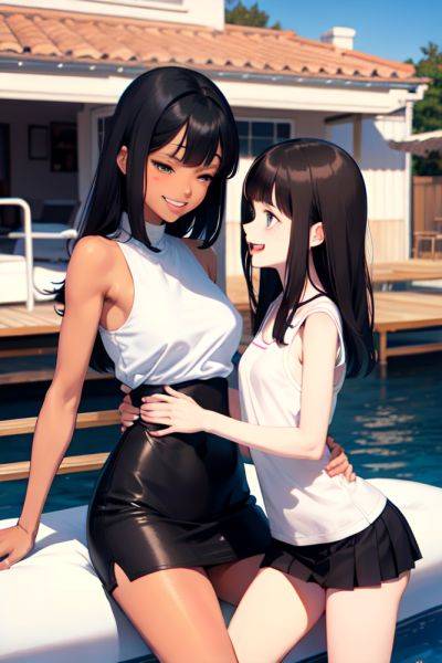 Anime Skinny Small Tits 30s Age Laughing Face Brunette Bangs Hair Style Dark Skin Black And White Yacht Side View Massage Mini Skirt 3678810860523878785 - AI Hentai - aihentai.co on pornsimulated.com
