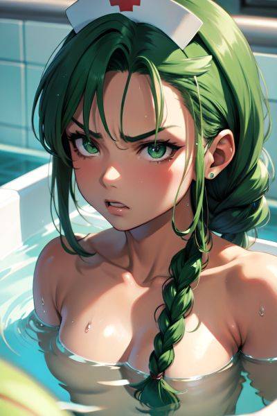 Anime Muscular Small Tits 80s Age Angry Face Green Hair Braided Hair Style Dark Skin Film Photo Shower Close Up View Bathing Nurse 3678903631818846901 - AI Hentai - aihentai.co on pornsimulated.com