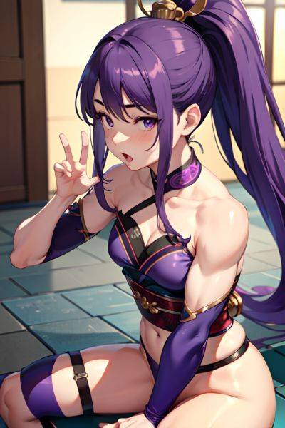 Anime Muscular Small Tits 18 Age Shocked Face Purple Hair Ponytail Hair Style Light Skin Soft Anime Bar Close Up View Straddling Geisha 3679263120586371047 - AI Hentai - aihentai.co on pornsimulated.com