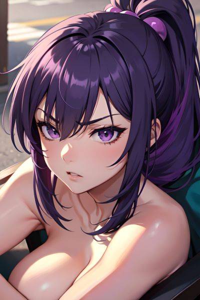 Anime Skinny Huge Boobs 80s Age Angry Face Purple Hair Ponytail Hair Style Dark Skin Dark Fantasy Street Close Up View Sleeping Nude 3679761766742000026 - AI Hentai - aihentai.co on pornsimulated.com