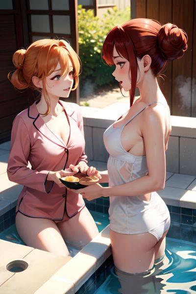 Anime Busty Small Tits 20s Age Orgasm Face Ginger Hair Bun Hair Style Light Skin Warm Anime Hot Tub Side View Bathing Pajamas 3679982098103105938 - AI Hentai - aihentai.co on pornsimulated.com