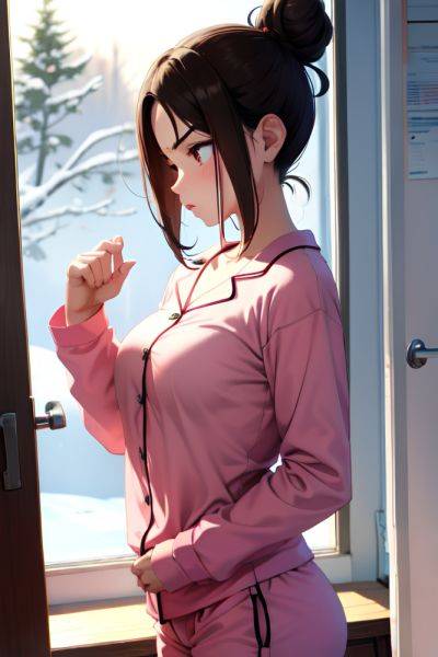 Anime Busty Small Tits 18 Age Serious Face Brunette Hair Bun Hair Style Light Skin Vintage Snow Side View Working Out Pajamas 3679819748824888664 - AI Hentai - aihentai.co on pornsimulated.com