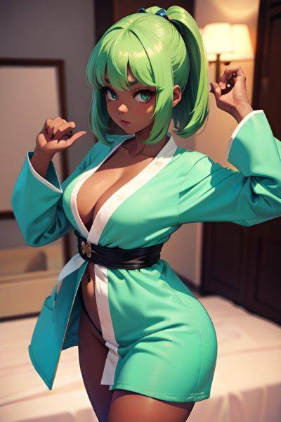 Anime Busty Small Tits 50s Age Serious Face Green Hair Bangs Hair Style Dark Skin 3d Stage Close Up View T Pose Bathrobe 3680360914711115128 - AI Hentai - aihentai.co on pornsimulated.com