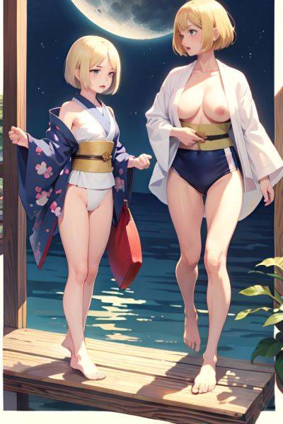 Anime Muscular Small Tits 40s Age Angry Face Blonde Bobcut Hair Style Light Skin Watercolor Moon Side View Plank Kimono 3680971657489163912 - AI Hentai - aihentai.co on pornsimulated.com