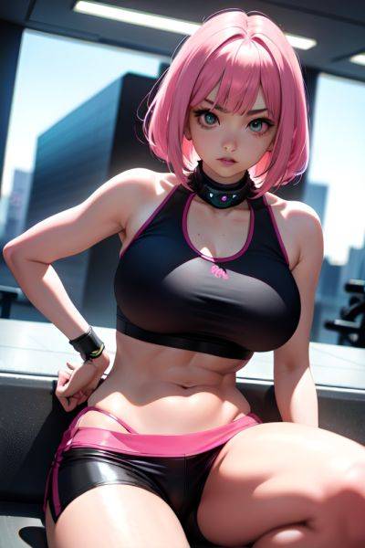 Anime Skinny Huge Boobs 18 Age Serious Face Pink Hair Bobcut Hair Style Dark Skin Cyberpunk Moon Close Up View Working Out Mini Skirt 3681048968425896555 - AI Hentai - aihentai.co on pornsimulated.com