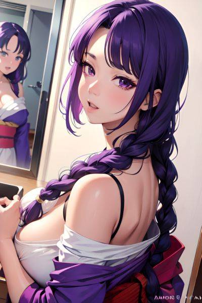 Anime Busty Huge Boobs 80s Age Ahegao Face Purple Hair Braided Hair Style Light Skin Mirror Selfie Changing Room Side View Cooking Kimono 3681454841213616666 - AI Hentai - aihentai.co on pornsimulated.com