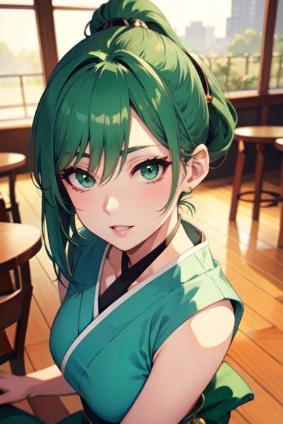 Anime Skinny Small Tits 50s Age Seductive Face Green Hair Ponytail Hair Style Light Skin Watercolor Cafe Close Up View Gaming Geisha 3681497363000381446 - AI Hentai - aihentai.co on pornsimulated.com