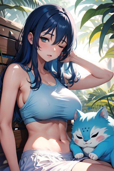 Anime Skinny Huge Boobs 30s Age Shocked Face Blue Hair Messy Hair Style Dark Skin Watercolor Jungle Front View Sleeping Schoolgirl 3681536016181951521 - AI Hentai - aihentai.co on pornsimulated.com