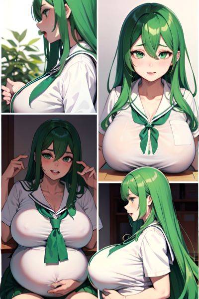 Anime Pregnant Huge Boobs 30s Age Ahegao Face Green Hair Straight Hair Style Dark Skin Black And White Oasis Side View Eating Schoolgirl 3681624923530518976 - AI Hentai - aihentai.co on pornsimulated.com