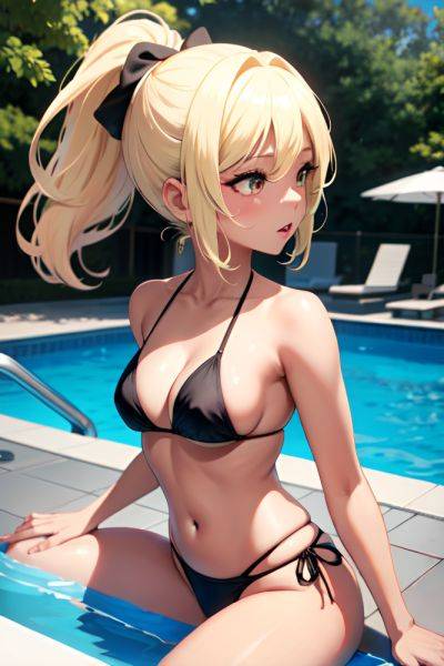 Anime Busty Small Tits 60s Age Orgasm Face Blonde Ponytail Hair Style Dark Skin Black And White Pool Side View Gaming Bikini 3681671309177974355 - AI Hentai - aihentai.co on pornsimulated.com