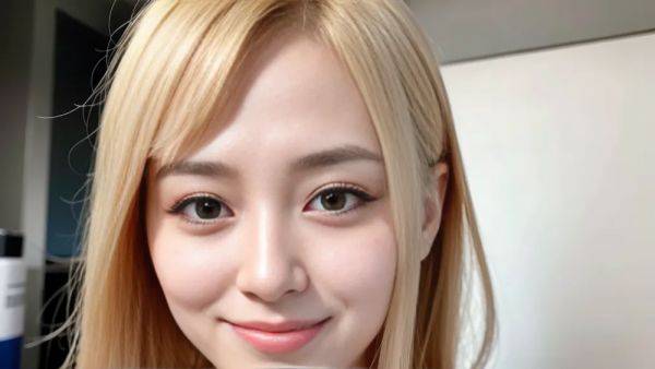 ,korean,kpop idol,woman,twenties,(RAW photo, best quality, masterpiece:1.1), (realistic, photo-realistic:1.2), ultra-detailed, ultra high res, physically-based rendering,blonde hair,hair behind ear,bangs,black - pornmake.ai - North Korea on pornsimulated.com