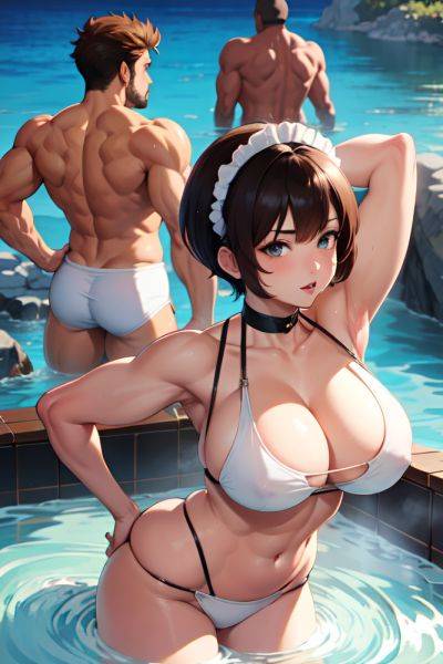 Anime Muscular Huge Boobs 50s Age Shocked Face Brunette Pixie Hair Style Light Skin Vintage Hot Tub Back View On Back Maid 3681756347921560229 - AI Hentai - aihentai.co on pornsimulated.com
