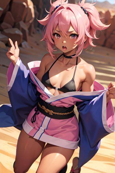 Anime Muscular Small Tits 18 Age Shocked Face Pink Hair Messy Hair Style Dark Skin Soft Anime Desert Front View Jumping Kimono 3681775675274601876 - AI Hentai - aihentai.co on pornsimulated.com