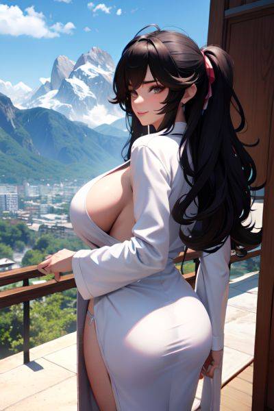 Anime Busty Huge Boobs 80s Age Happy Face Black Hair Messy Hair Style Light Skin 3d Mountains Back View Gaming Bathrobe 3676951569637366550 - AI Hentai - aihentai.co on pornsimulated.com