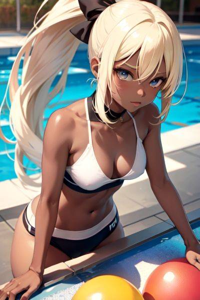 Anime Skinny Small Tits 80s Age Seductive Face Blonde Ponytail Hair Style Dark Skin Black And White Pool Close Up View Working Out Teacher 3677040475485189150 - AI Hentai - aihentai.co on pornsimulated.com