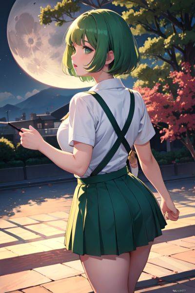 Anime Chubby Small Tits 30s Age Seductive Face Green Hair Bangs Hair Style Light Skin Vintage Moon Back View Jumping Schoolgirl 3677075264720832451 - AI Hentai - aihentai.co on pornsimulated.com