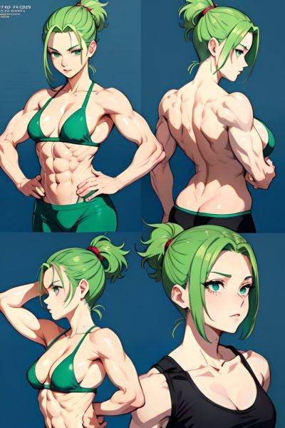 Anime Muscular Small Tits 80s Age Seductive Face Green Hair Slicked Hair Style Light Skin Comic Stage Back View Yoga Pajamas 3677110053468808553 - AI Hentai - aihentai.co on pornsimulated.com