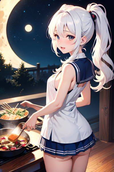 Anime Busty Small Tits 18 Age Orgasm Face White Hair Pigtails Hair Style Light Skin Warm Anime Moon Back View Cooking Schoolgirl 3677226018074839546 - AI Hentai - aihentai.co on pornsimulated.com