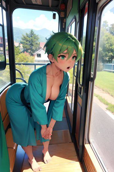 Anime Muscular Small Tits 40s Age Shocked Face Green Hair Pixie Hair Style Light Skin Painting Bus Side View Bending Over Bathrobe 3677241479933788173 - AI Hentai - aihentai.co on pornsimulated.com