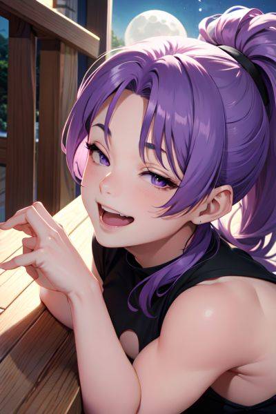 Anime Muscular Small Tits 50s Age Laughing Face Purple Hair Ponytail Hair Style Light Skin Film Photo Moon Side View Plank Goth 3677311058404824234 - AI Hentai - aihentai.co on pornsimulated.com