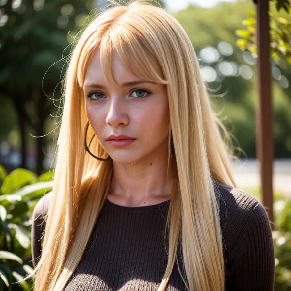 ,white people,woman,twenties,(RAW photo, best quality, masterpiece:1.1), (realistic, photo-realistic:1.2), ultra-detailed, ultra high res, physically-based rendering,long hair,(wet hair:1.4),blonde hair,hair behind ear,bangs,(adult:1.5) - pornmake.ai on pornsimulated.com