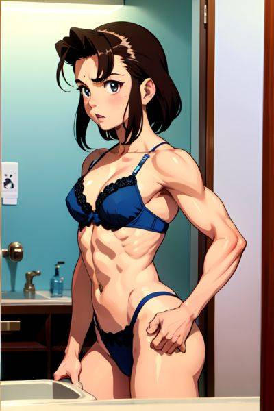 Anime Muscular Small Tits 70s Age Shocked Face Brunette Slicked Hair Style Light Skin Film Photo Changing Room Side View Bathing Lingerie 3677542986665323369 - AI Hentai - aihentai.co on pornsimulated.com