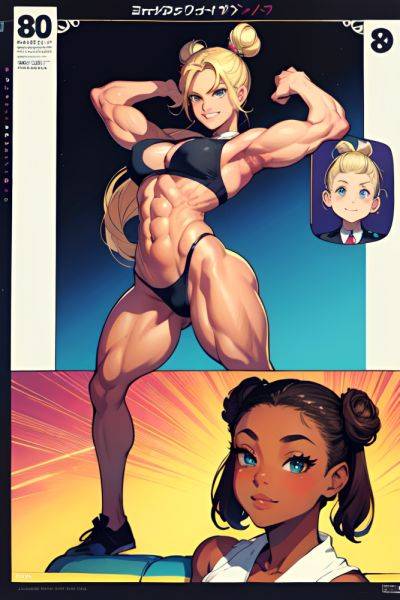 Anime Muscular Small Tits 80s Age Happy Face Blonde Hair Bun Hair Style Dark Skin Comic Couch Front View Gaming Schoolgirl 3677705335943836515 - AI Hentai - aihentai.co on pornsimulated.com