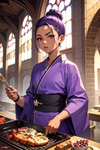 Anime Muscular Small Tits 20s Age Shocked Face Purple Hair Slicked Hair Style Dark Skin Comic Church Front View Cooking Kimono 3677852224315034498 - AI Hentai - aihentai.co on pornsimulated.com