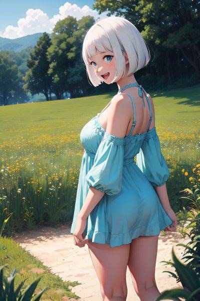 Anime Chubby Small Tits 18 Age Laughing Face White Hair Bobcut Hair Style Dark Skin Film Photo Meadow Back View T Pose Lingerie 3677917937315421466 - AI Hentai - aihentai.co on pornsimulated.com
