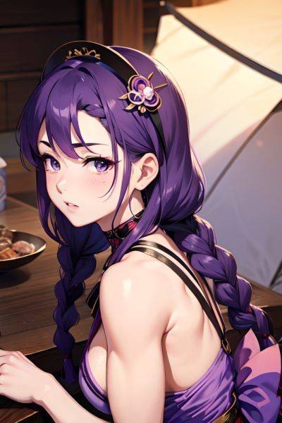 Anime Muscular Small Tits 50s Age Sad Face Purple Hair Braided Hair Style Light Skin Illustration Tent Close Up View On Back Geisha 3677975918887349871 - AI Hentai - aihentai.co on pornsimulated.com