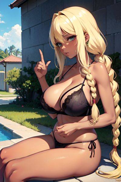 Anime Skinny Huge Boobs 60s Age Sad Face Blonde Braided Hair Style Dark Skin Soft Anime Party Side View Massage Lingerie 3681899370419589710 - AI Hentai - aihentai.co on pornsimulated.com