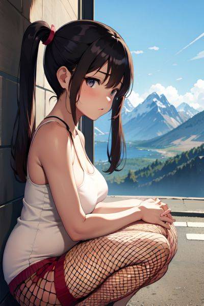 Anime Pregnant Small Tits 30s Age Sad Face Ginger Pigtails Hair Style Dark Skin Soft + Warm Mountains Side View Squatting Fishnet 3681903237414797231 - AI Hentai - aihentai.co on pornsimulated.com