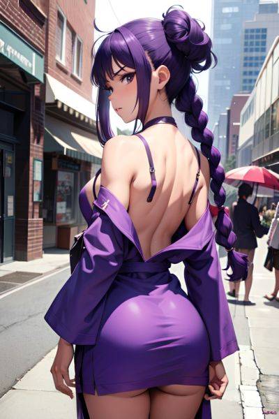 Anime Busty Small Tits 18 Age Angry Face Purple Hair Braided Hair Style Dark Skin Vintage Street Back View Spreading Legs Bathrobe 3681984412835096098 - AI Hentai - aihentai.co on pornsimulated.com