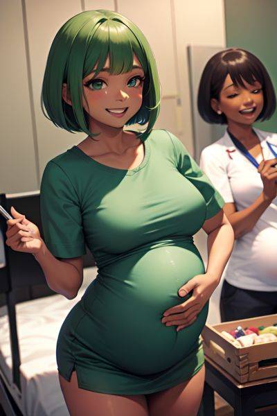Anime Pregnant Small Tits 20s Age Laughing Face Green Hair Bobcut Hair Style Dark Skin Charcoal Hospital Close Up View On Back Nurse 3682073316511792644 - AI Hentai - aihentai.co on pornsimulated.com