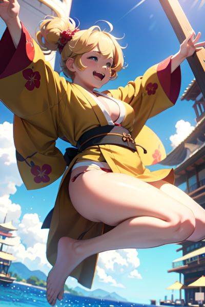 Anime Chubby Small Tits 20s Age Laughing Face Blonde Messy Hair Style Light Skin 3d Yacht Side View Jumping Kimono 3682077184215203708 - AI Hentai - aihentai.co on pornsimulated.com