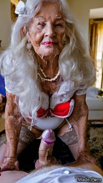 Indoors woman white hair bangs hair pov bukkake looking at viewer AI porn - made.porn on pornsimulated.com