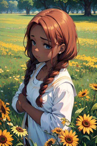 Anime Busty Small Tits 40s Age Sad Face Ginger Braided Hair Style Dark Skin Painting Meadow Front View Plank Teacher 3683600177471492323 - AI Hentai - aihentai.co on pornsimulated.com