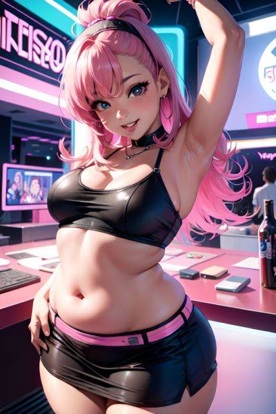 Anime Chubby Small Tits 80s Age Happy Face Pink Hair Pixie Hair Style Dark Skin Cyberpunk Casino Close Up View Gaming Mini Skirt 3683878492879816099 - AI Hentai - aihentai.co on pornsimulated.com