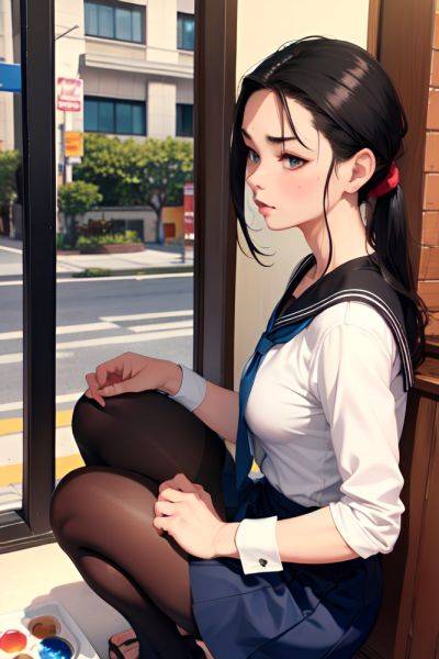 Anime Muscular Small Tits 60s Age Pouting Lips Face Black Hair Slicked Hair Style Dark Skin Watercolor Restaurant Side View Squatting Schoolgirl 3683998320858768163 - AI Hentai - aihentai.co on pornsimulated.com