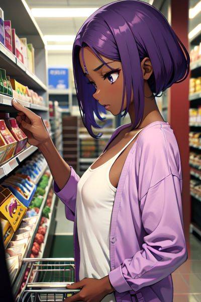 Anime Skinny Small Tits 70s Age Shocked Face Purple Hair Slicked Hair Style Dark Skin Skin Detail (beta) Grocery Side View Gaming Teacher 3684083362822138234 - AI Hentai - aihentai.co on pornsimulated.com