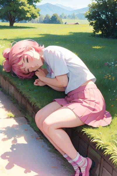 Anime Chubby Small Tits 18 Age Pouting Lips Face Pink Hair Pixie Hair Style Light Skin Watercolor Meadow Side View Sleeping Mini Skirt 3684125882998965069 - AI Hentai - aihentai.co on pornsimulated.com