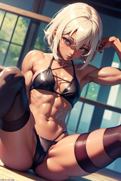 Anime Muscular Small Tits 80s Age Ahegao Face Brunette Pixie Hair Style Dark Skin Skin Detail (beta) Prison Close Up View Spreading Legs Stockings 3684265037243937738 - AI Hentai - aihentai.co on pornsimulated.com