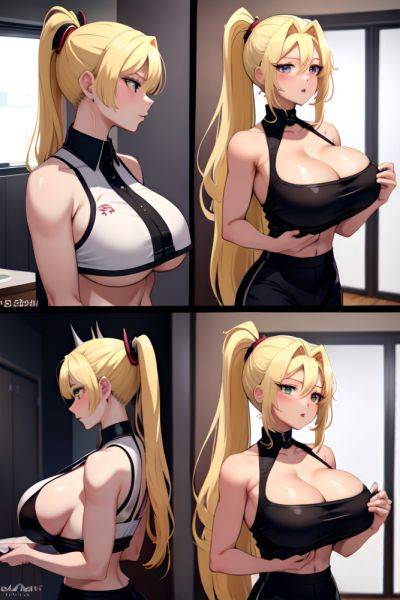 Anime Busty Huge Boobs 18 Age Ahegao Face Blonde Ponytail Hair Style Dark Skin Dark Fantasy Changing Room Side View On Back Goth 3684311425179324421 - AI Hentai - aihentai.co on pornsimulated.com