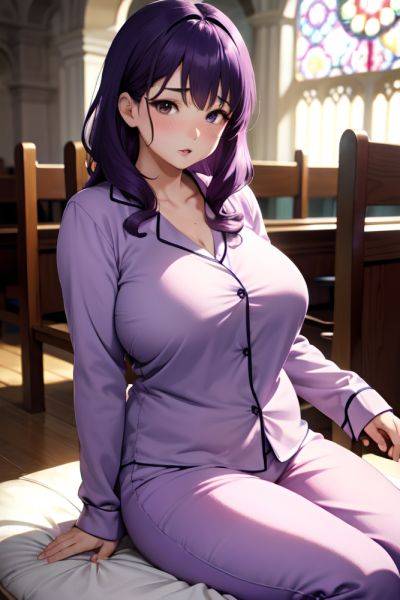 Anime Chubby Huge Boobs 50s Age Shocked Face Purple Hair Messy Hair Style Light Skin Warm Anime Church Front View Straddling Pajamas 3684713432012040717 - AI Hentai - aihentai.co on pornsimulated.com