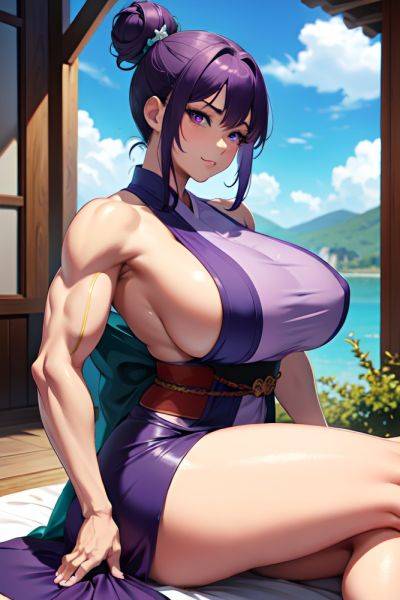 Anime Muscular Huge Boobs 20s Age Seductive Face Purple Hair Hair Bun Hair Style Dark Skin Soft Anime Lake Front View Massage Kimono 3684721166722868083 - AI Hentai - aihentai.co on pornsimulated.com