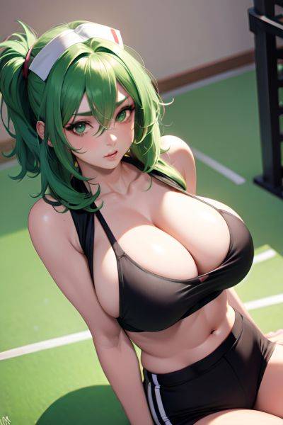 Anime Skinny Huge Boobs 30s Age Pouting Lips Face Green Hair Messy Hair Style Light Skin Charcoal Gym Close Up View Spreading Legs Nurse 3684763683510662286 - AI Hentai - aihentai.co on pornsimulated.com